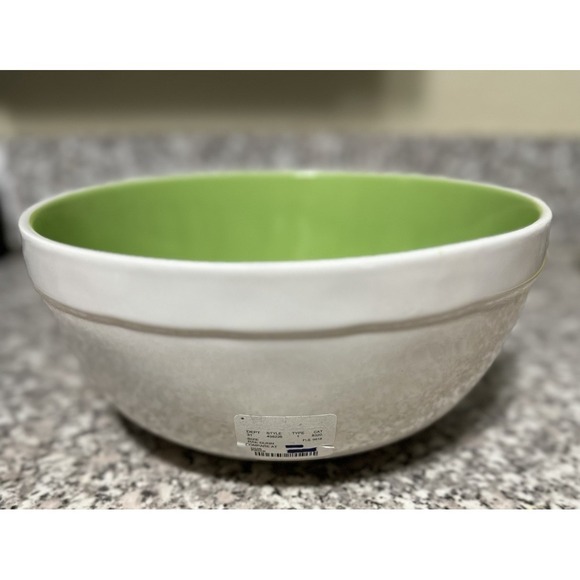 Rae Dunn Witch\'s Brew Recipe Ceramic Mixing Bowl, Halloween Decor, Rare Green